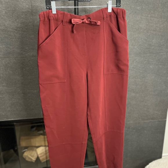 CINQ À SEPT Alec Drawstring Straight-Leg Pants Sangria Size 10 - Picture 7 of 12